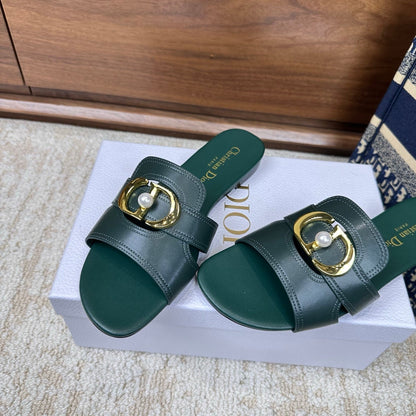CD Montaigne Sandals Turquoise in Calfskin 598170