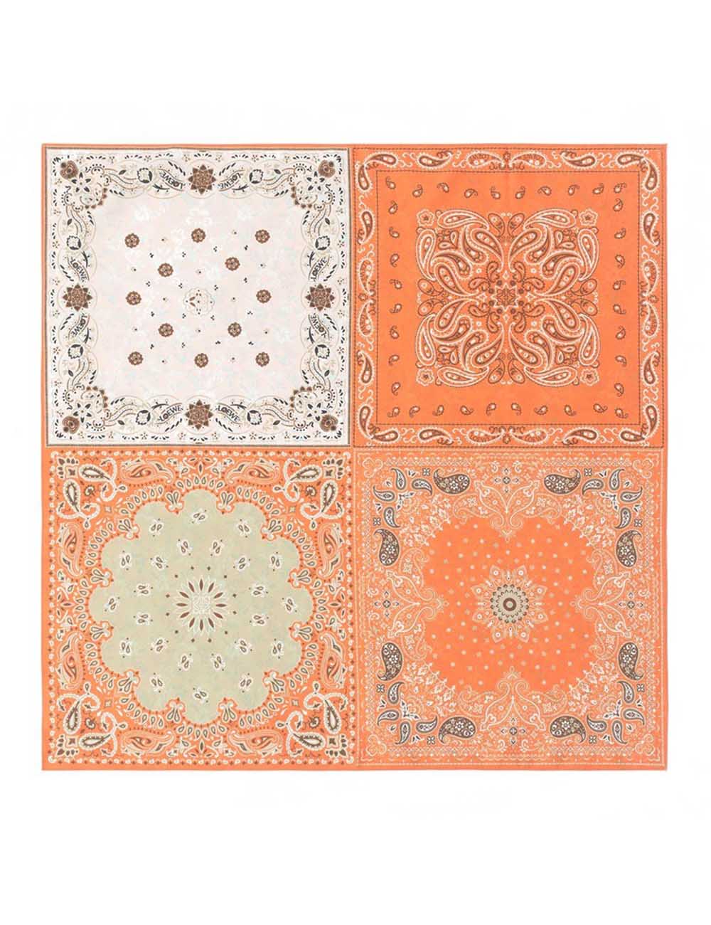 Retro Patchwork Paisley Square Satin Scarf