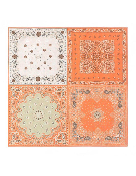 Retro Patchwork Paisley Square Satin Scarf