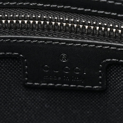 GG Supreme Monogram Appia Calfskin Web Flat Messenger Bag Black Grey