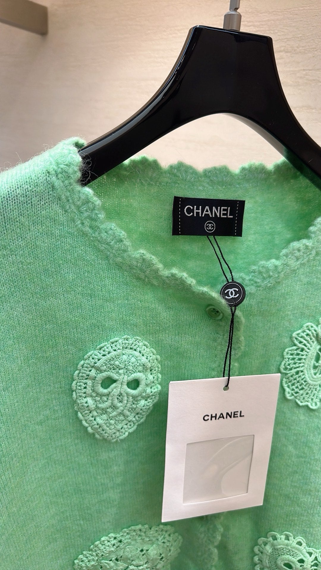 CHANEL MINT GREEN KNIT TOP