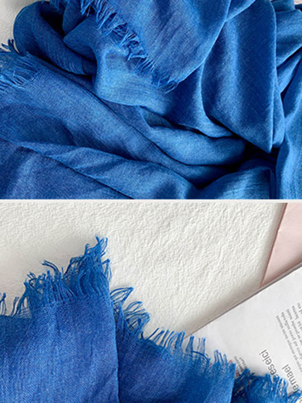 Casual Simple Ramie Cotton 14 Colors Scarf