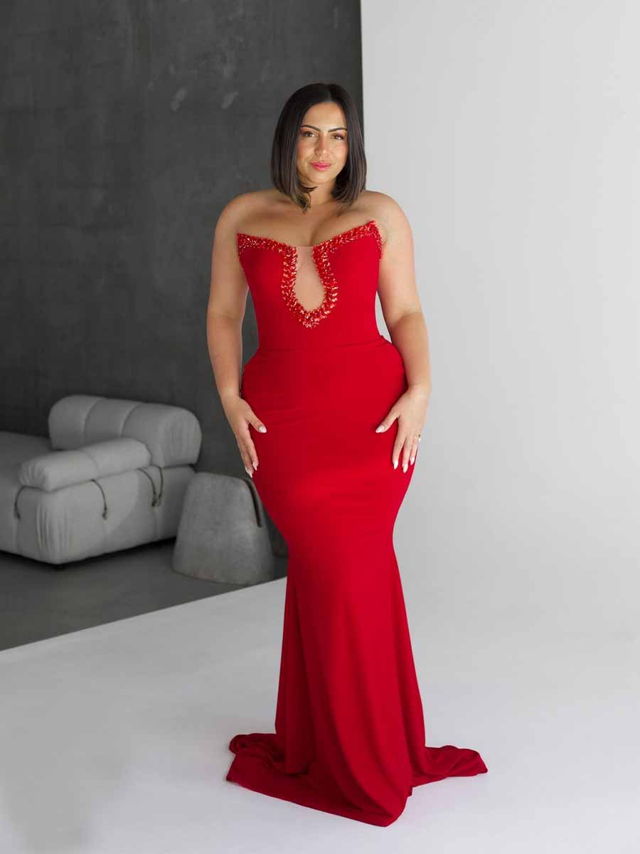 Bellatrix Diamond Strapless Maxi Dress