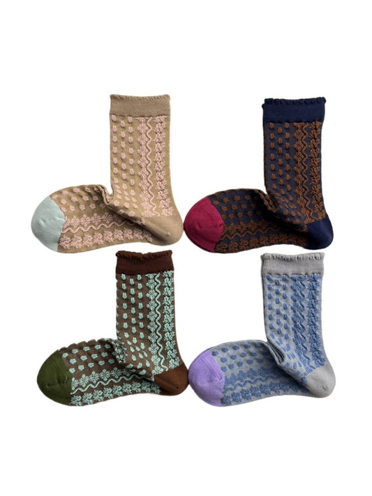 Rufia - Vintage Floral Embossed Socks