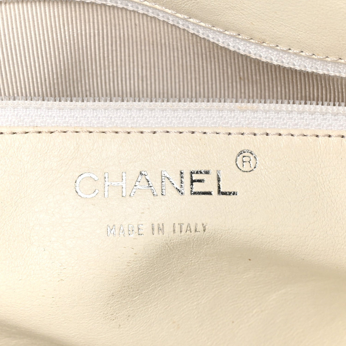Lambskin Stitched Chocolate Bar Shoulder Bag White