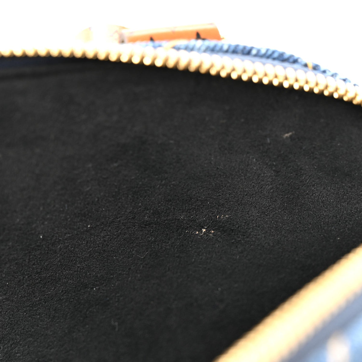 Denim Calfskin Reverse Monogram Malletage Alma BB Blue