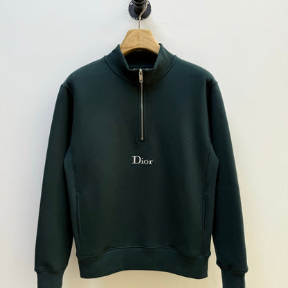 Dior Zipped Neckline Blue Sweatshirt