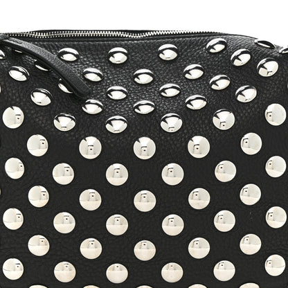 Pebbled Sport Calfskin Studded Elena Black