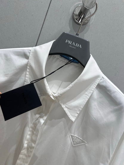 Prada 25 Long-sleeved Shirt White Cotton 218025