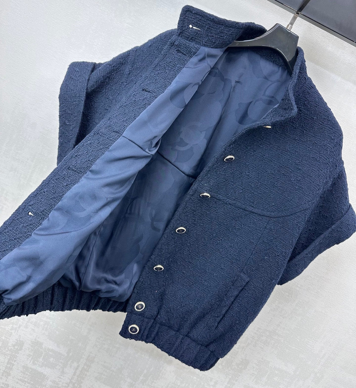 CC Jacket Short-sleeved Navy Blue Cotton 350255