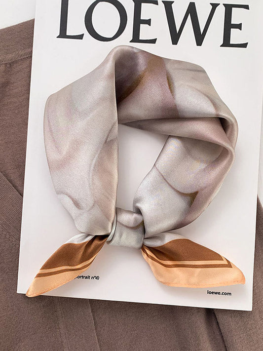 Stylish Tie-Dyed Mulberry Silk Hair Band&Silk Scarf