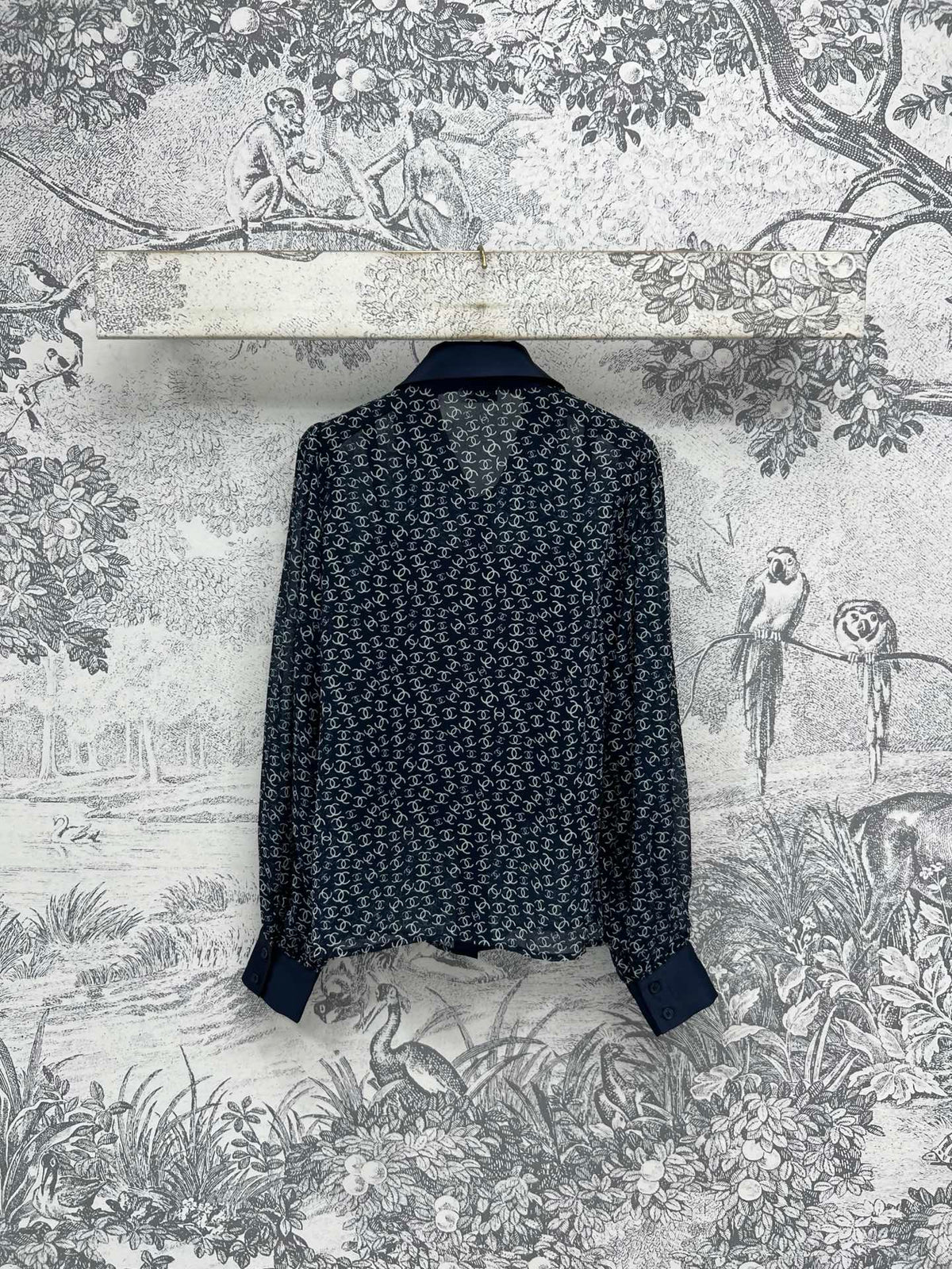 CC 25 Full-printed Logo Two-piece Shirt Dark Blue Polyester Fiber