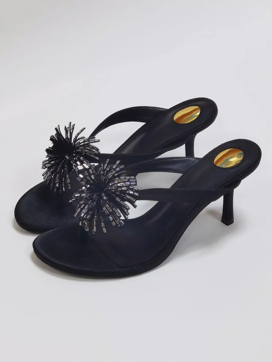 Katherine Rhinestone Floral Crystal Stiletto Sandals