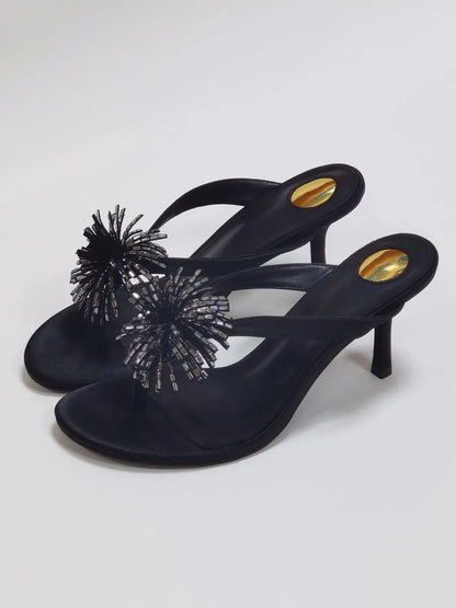 Katherine Rhinestone Floral Crystal Stiletto Sandals
