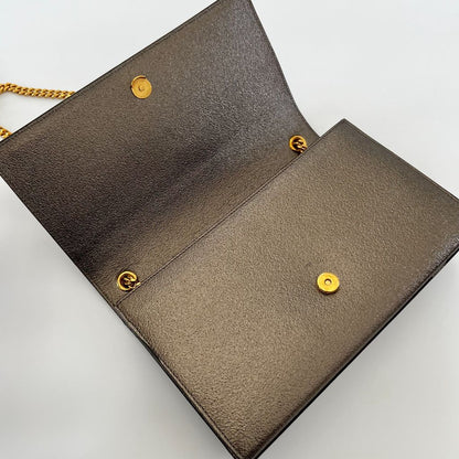 Saint Laurent Bronze Textured Leather Medium Kate Bag