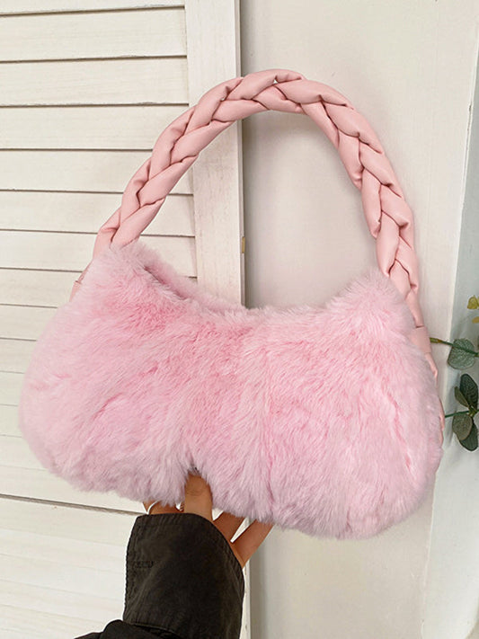 Pleated Split-Joint Woven Bags Handbags