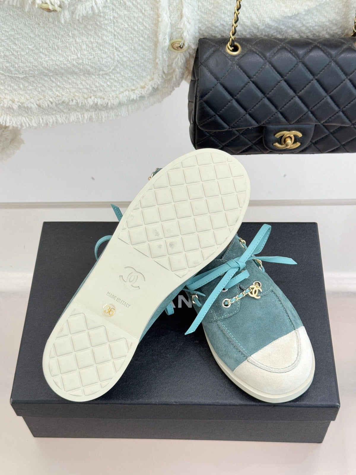 CC Cruise 25/26 Moccasins Steel Teal White Suede