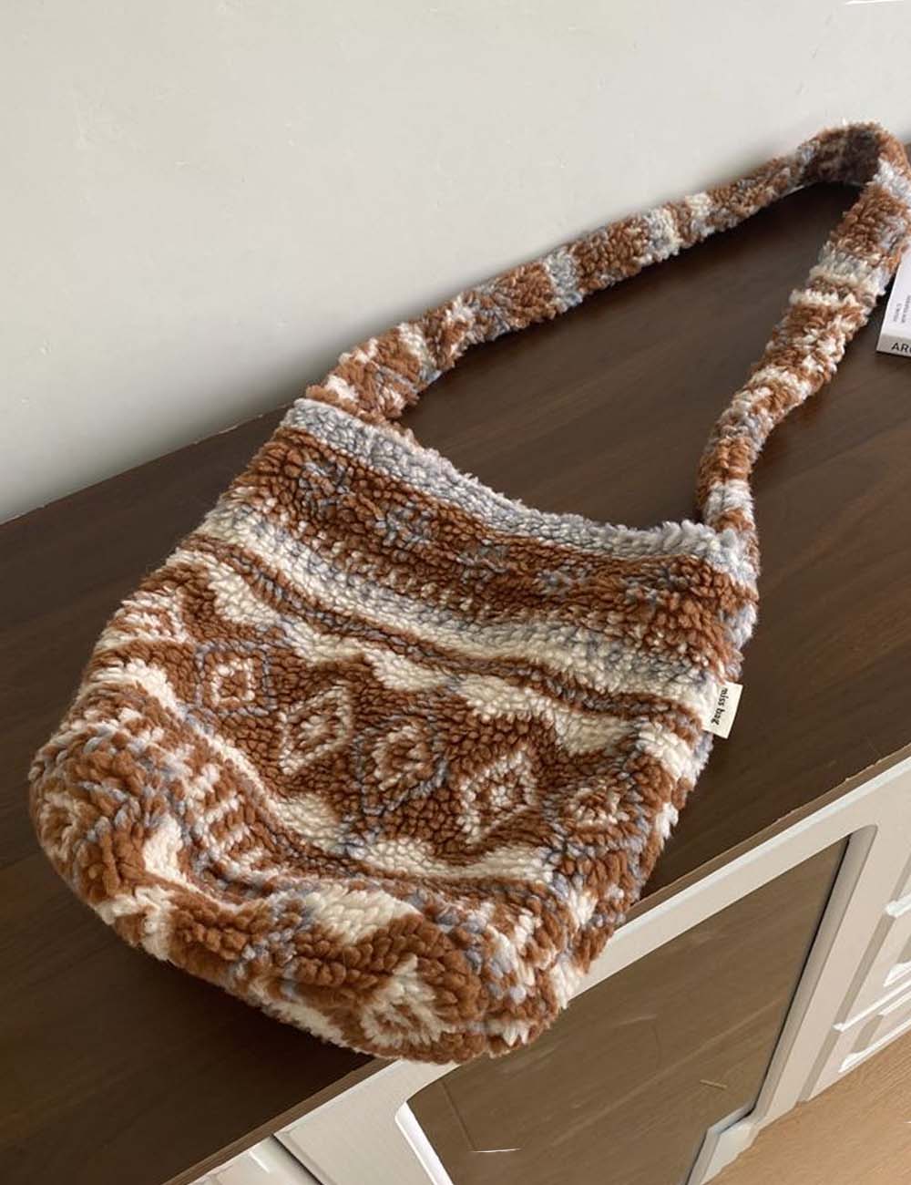 Boho Vintage Plush Crossbody Shoulder Bag