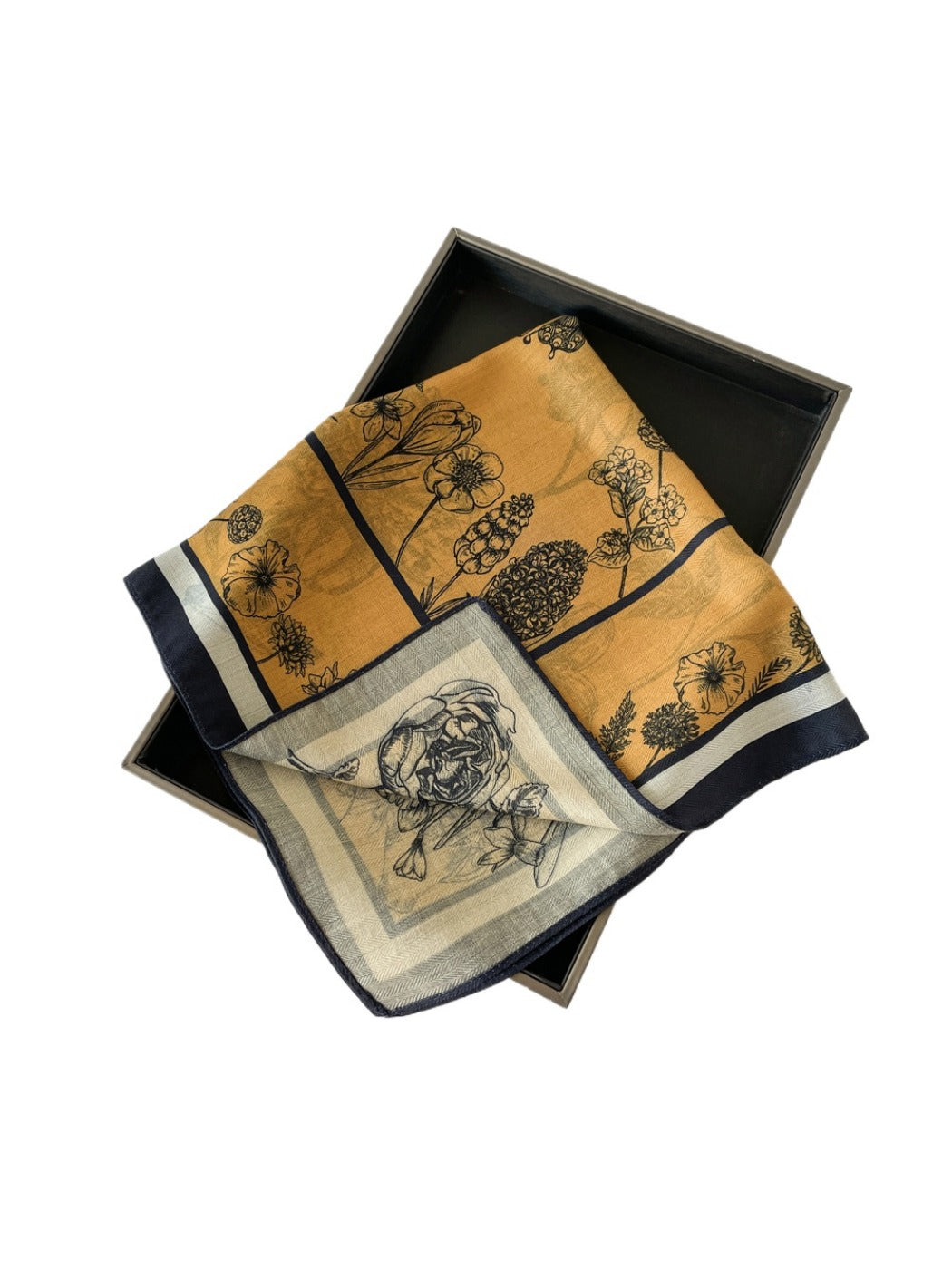 Scarvii - 24" Vintage Elegant Print Square Scarf - 6 Styles