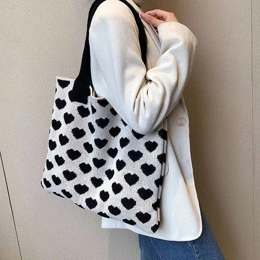 Crochet Tote Bag Love Bag Large Capacity Tote Bag