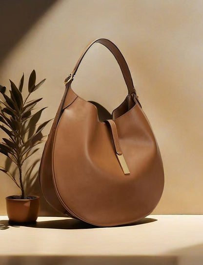 Trendy Suede Splicing Leather Tote Crescent Handbag