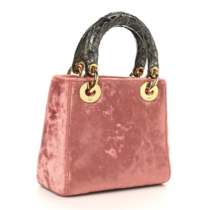 Velvet Mini Lady Dior Rose