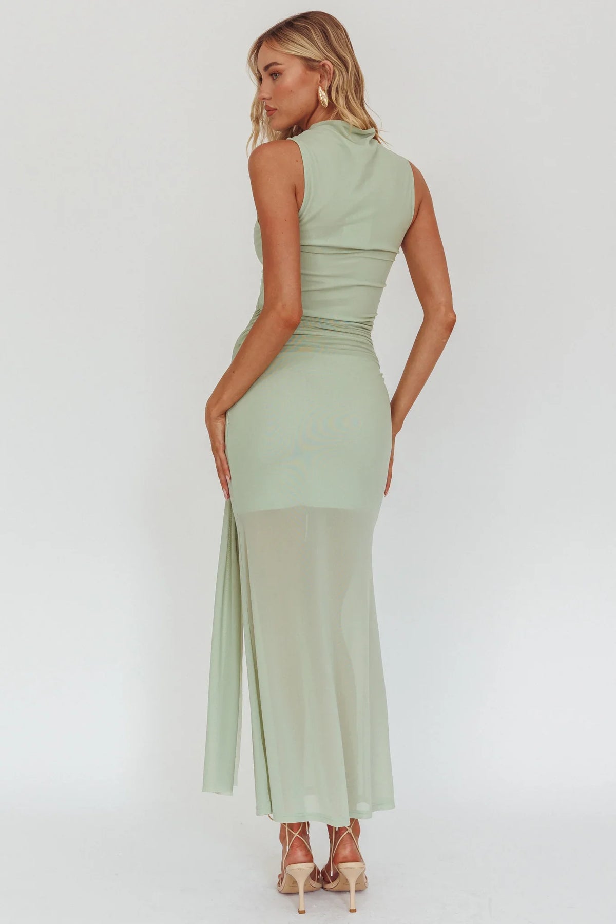 Girl's Night Waist Sash Maxi Dress Sage