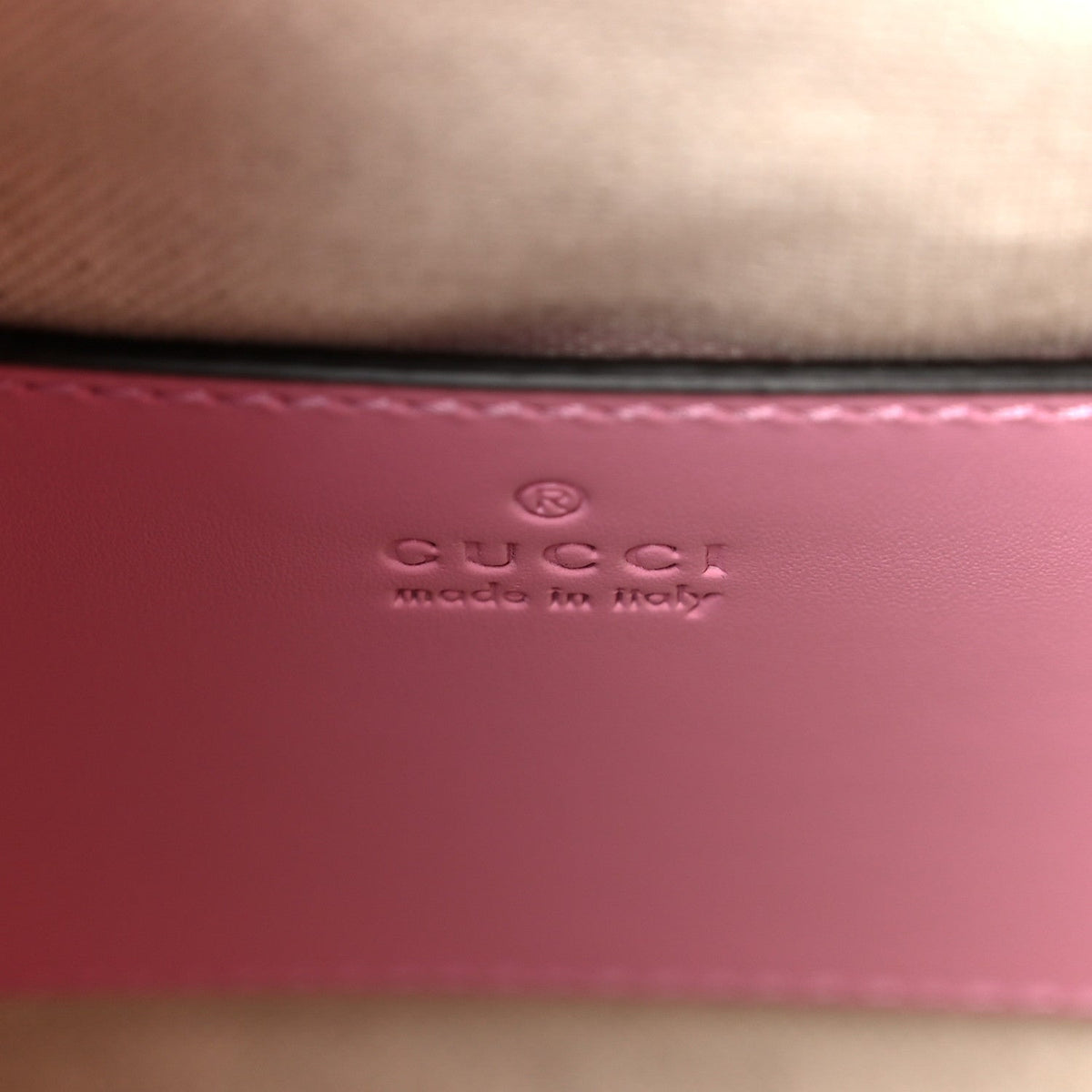 Calfskin Bamboo Backpack Glossy Pink