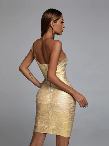 Zoe Mini Dress In Gold