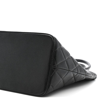 Caviar Quilted Medallion Tote Black