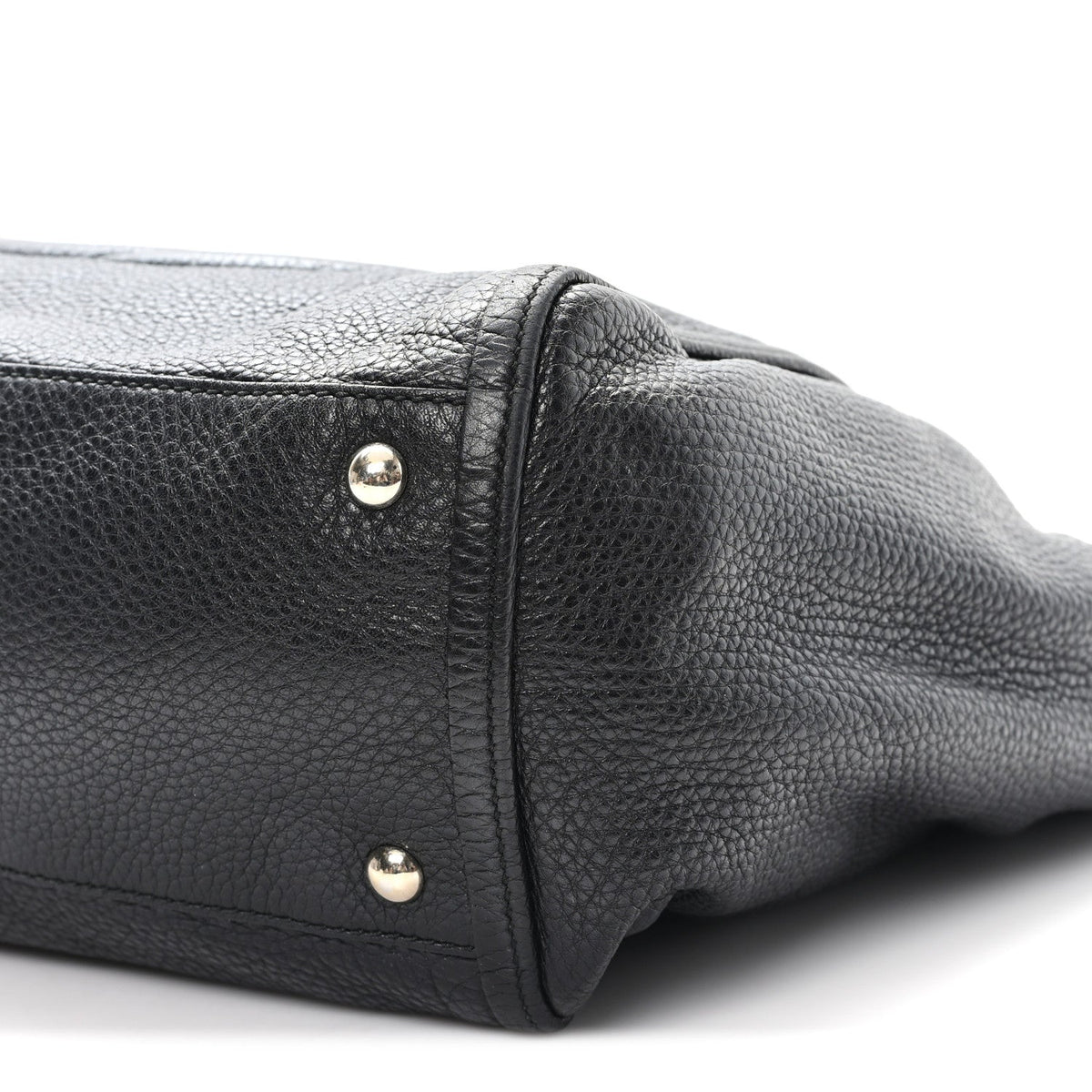 Pebbled Calfskin Medium Soho Shoulder Bag Black