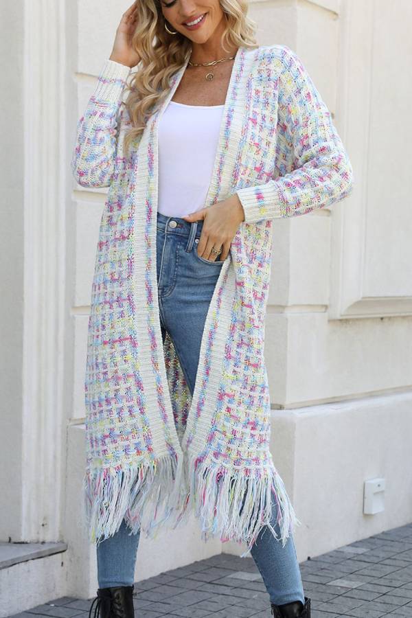 Fringed Long Cardigan Coat