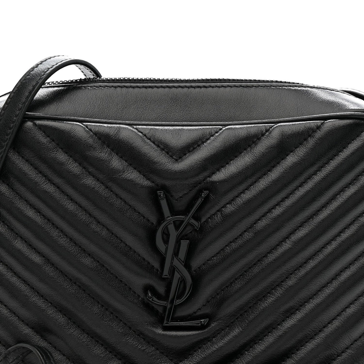 Calfskin Matelasse Monogram Monochrome Lou Camera Bag Black