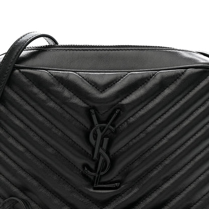 Calfskin Matelasse Monogram Monochrome Lou Camera Bag Black