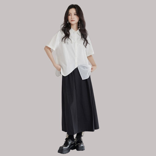 High-Waisted Midi Skirt