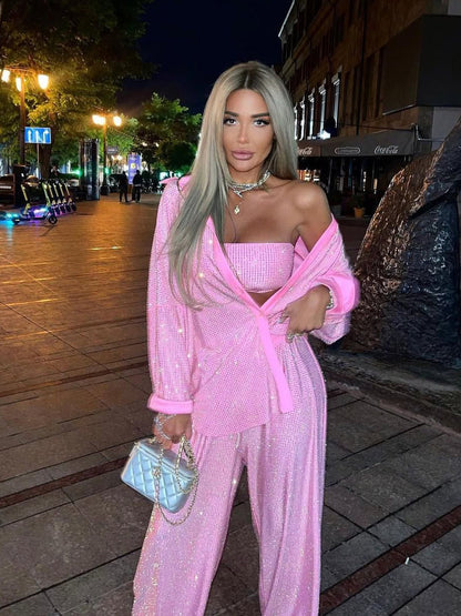 Jessamine Three-piece Suit In Pink