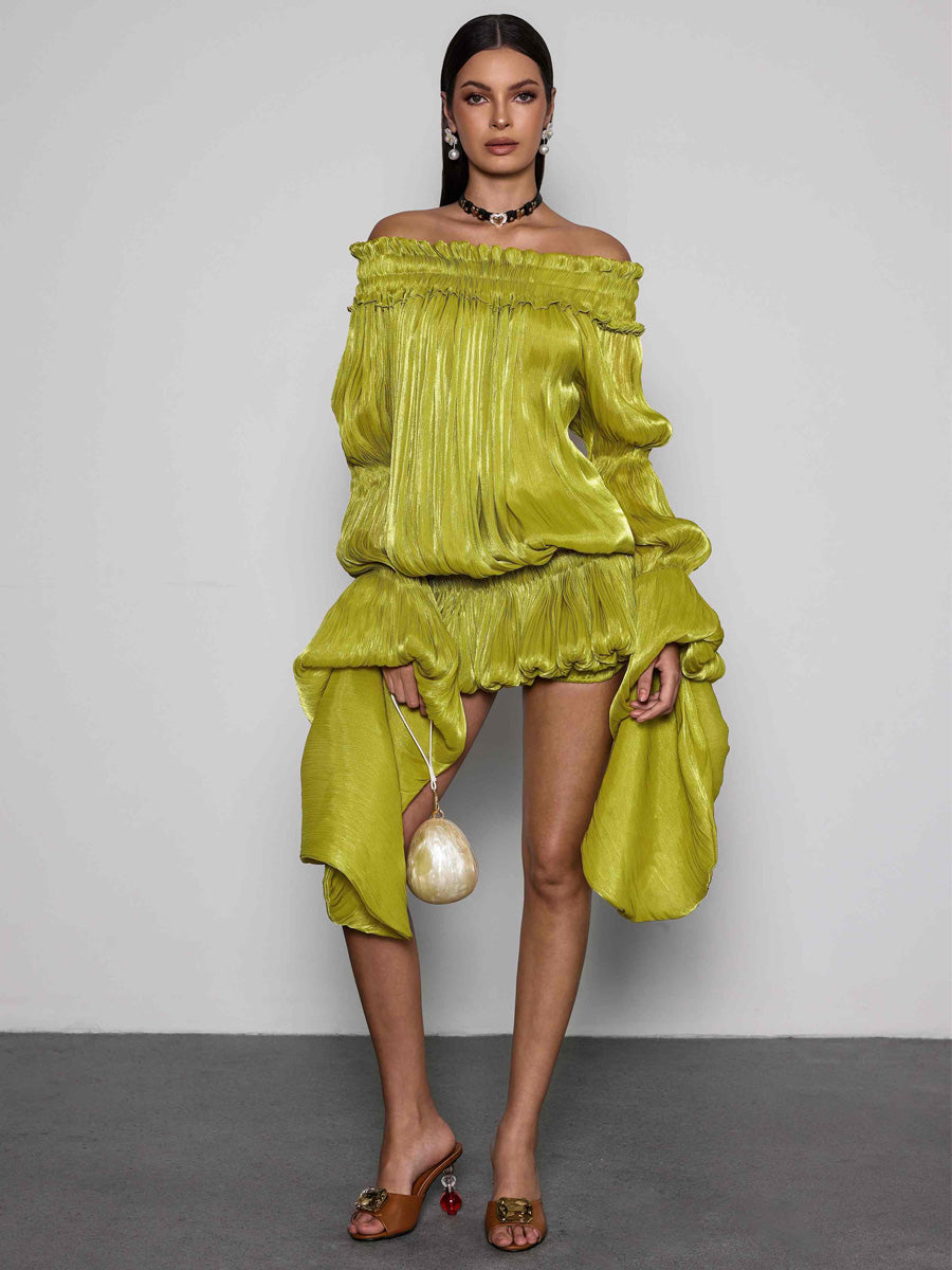 Karina Off Shoulder Ruched Dress Set