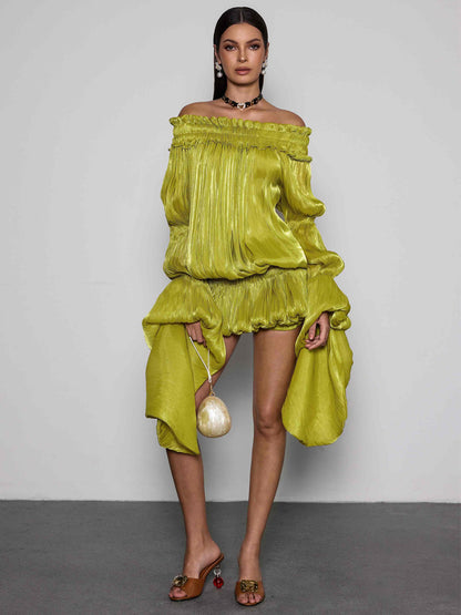 Karina Off Shoulder Ruched Dress Set