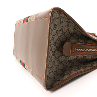 GG Supreme Monogram Medium Web Duffle Beige Brown Orange