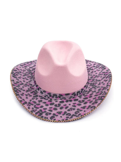 Liana Pink Rhinestone-Embellished Denim Hat
