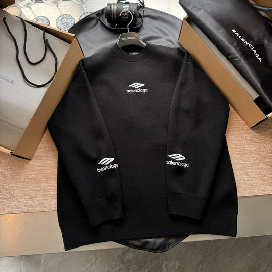 Maglione Balenciaga 25 in lana nera 0017
