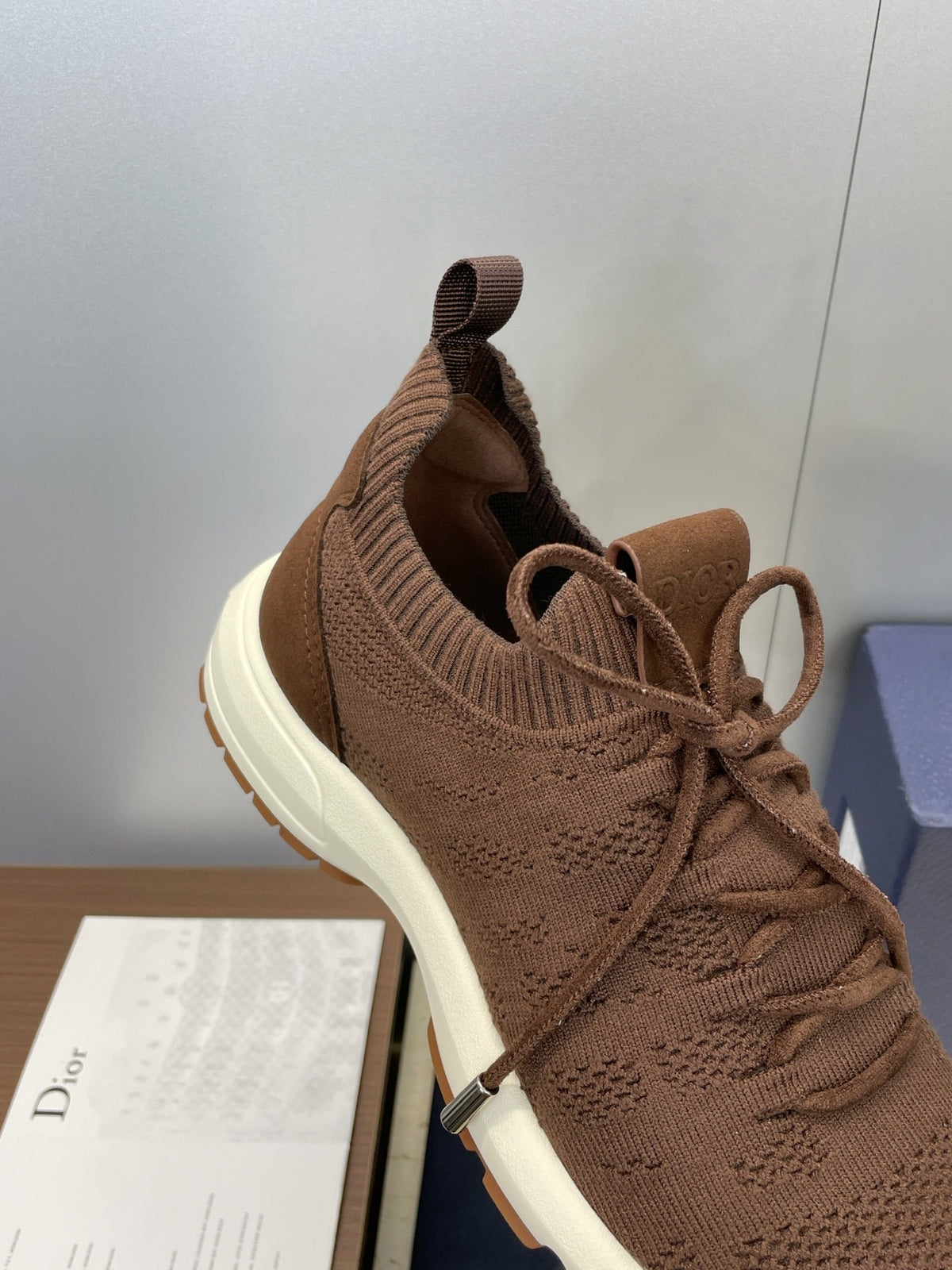 CD B80 Lounge Sneaker Brown Cannage Cashmere Wool 551440