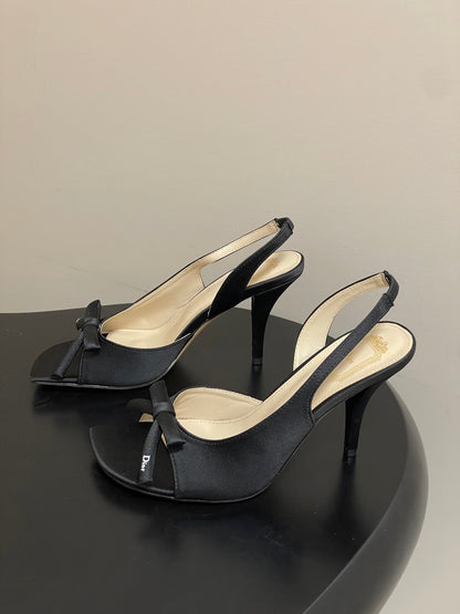 CD 26 Slingback 85 Black Leather Silk 593606