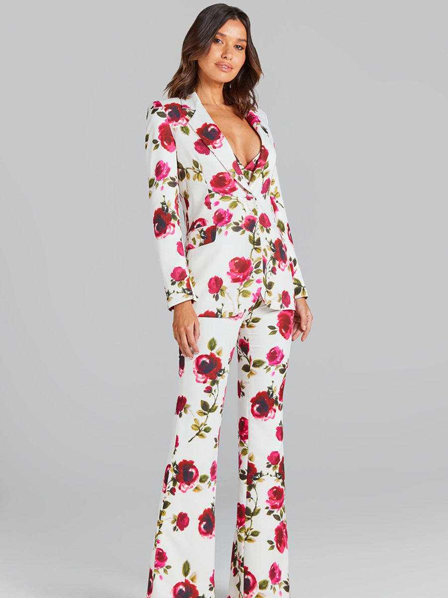 Anastasia Floral Blazer Pants Three Piece Set