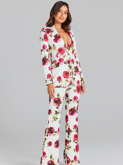 Anastasia Floral Blazer Pants Three Piece Set
