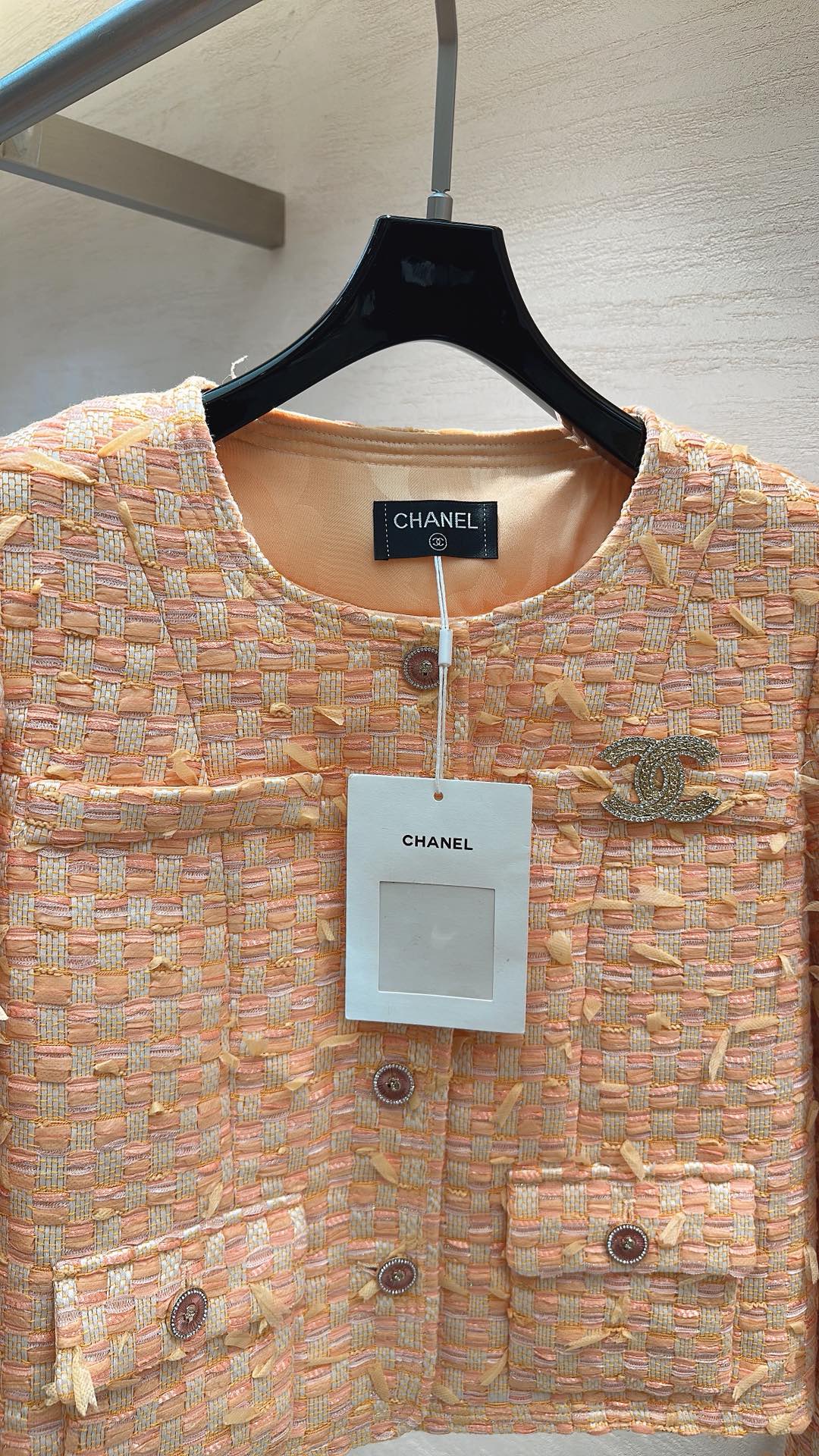 CHANEL SWEET GIRL JACKET ORANGE TWEED