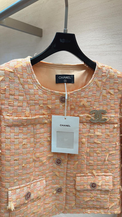 CHANEL SWEET GIRL JACKET ORANGE TWEED