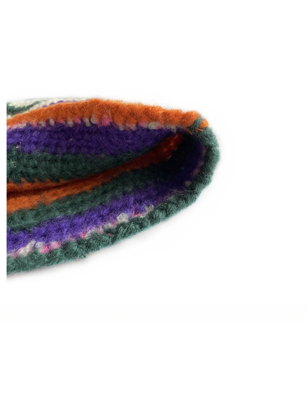 Haila - Rainbow Stripe Knitted Fisherman Beanie