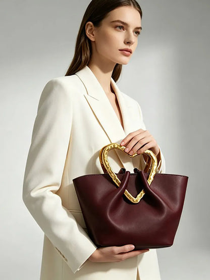Sienna Exquisite Burgundy Soft Leather Tote Bag