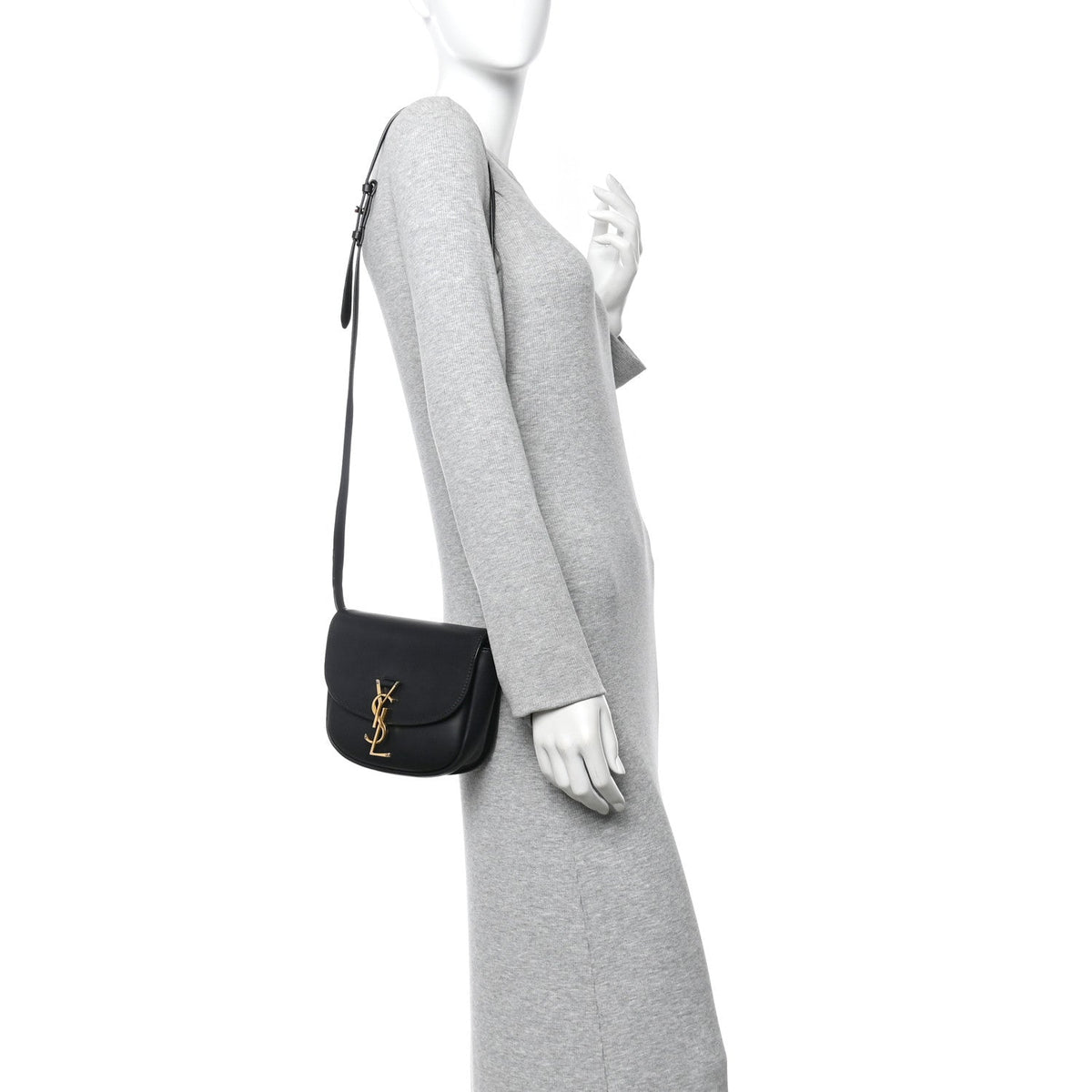 Smooth Calfskin Classic Monogram Small Kaia Satchel Black